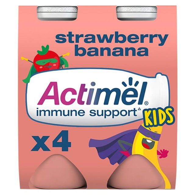 Actimel Kids Strawberry Banana Yoghurt Drink 4 x 100g - McGrocer