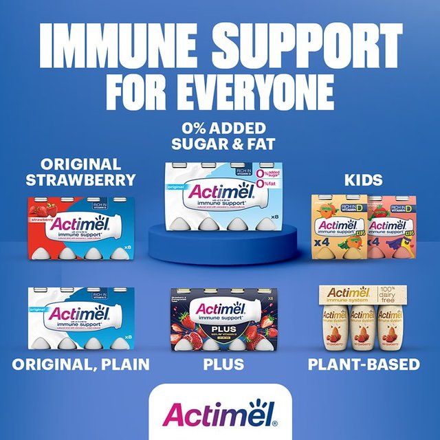 Actimel Plus 100% Vitamin D Cherry & Elderberry Immunity Yoghurt 8 x 100g - McGrocer