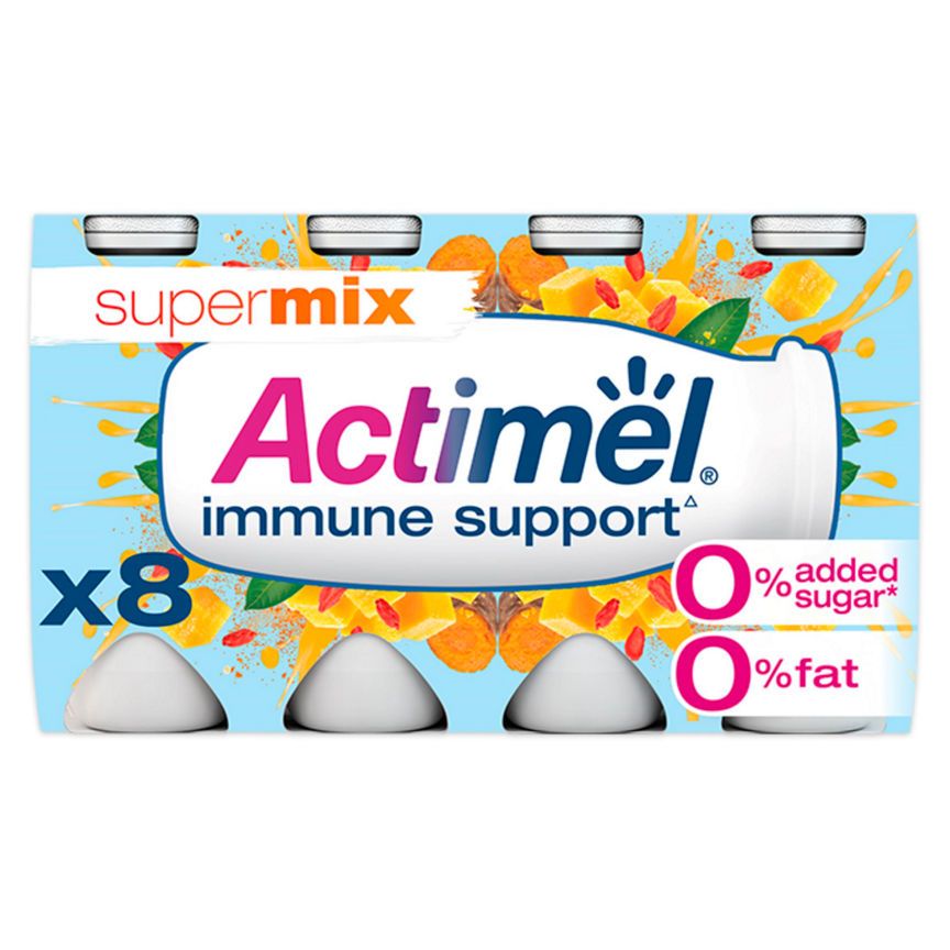 Actimel Supermix Mango Goji Berry Turmeric 0% Added Sugar Fat Free Yoghurt Drink - McGrocer