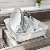 Addis Premium Soft Touch Dish Draining Rack White / Grey - McGrocer