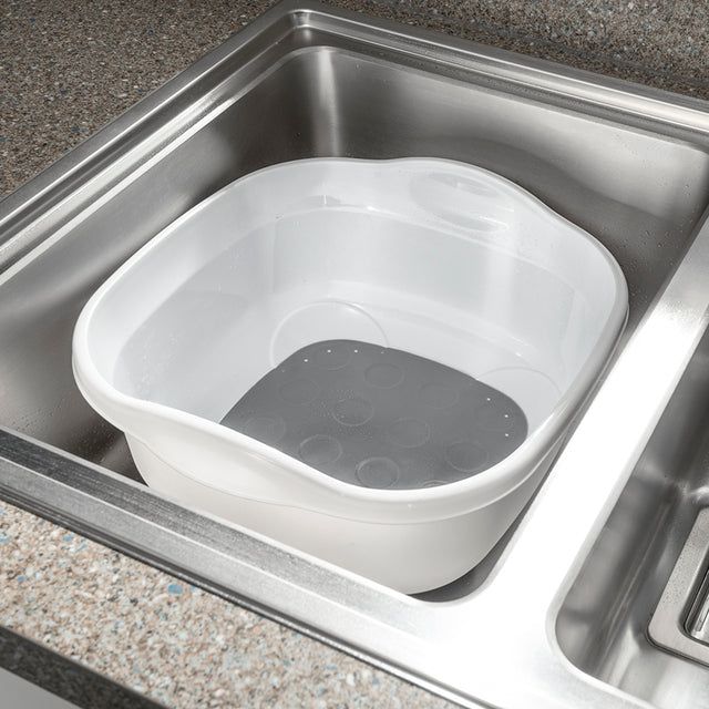 Addis Premium Soft Touch Washing Up Bowl White / Grey - McGrocer