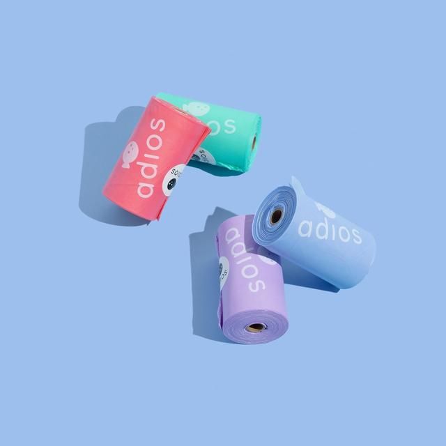 Adios Compostable Dog Poo Bags - Rainbow 60 per pack - McGrocer