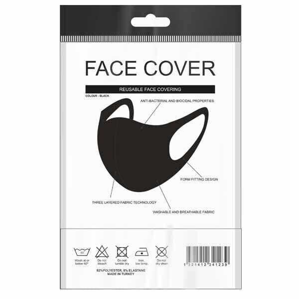 Adult Fabric Face Covering Black - McGrocer