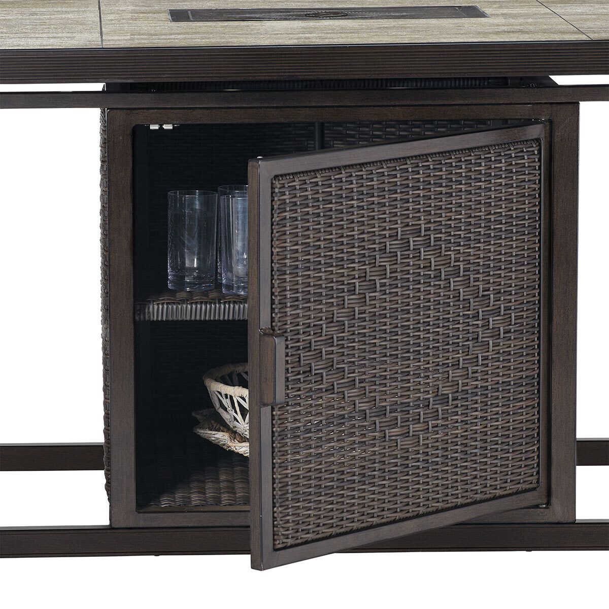 Agio McKenzy 7 Piece High Dining Wicker Patio Set + Cover - McGrocer