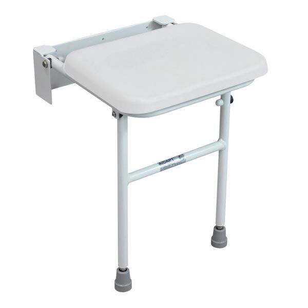 Aidapt Solo Compact Padded Shower Seat (White) with Leg - McGrocer