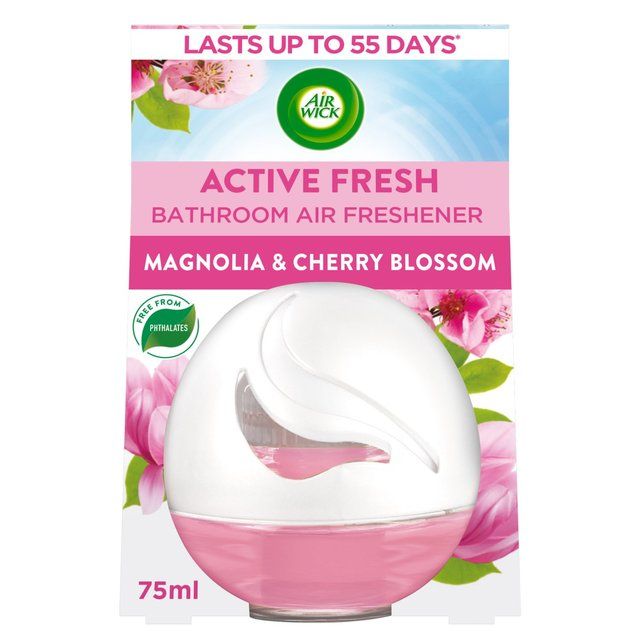 Air Wick Active Fresh Bathroom Gel Air Freshener Magnolia & Cherry Blossom 75ml - McGrocer