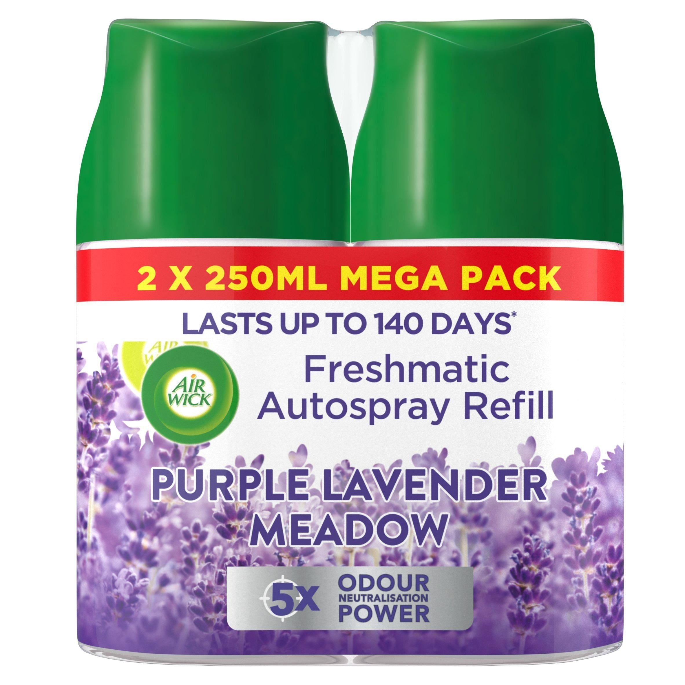 Air Wick Air Freshener Freshmatic Refill Purple Lavender Meadow 2x250ml - McGrocer
