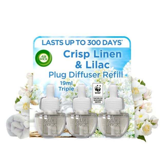 Airwick Crisp Linen & Lilac Plug In Triple Refill 3 x 19ml - McGrocer