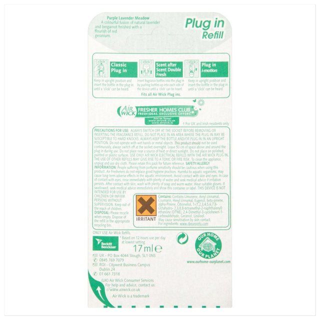 Airwick Purple Lavender Plug In Refill 19ml - McGrocer