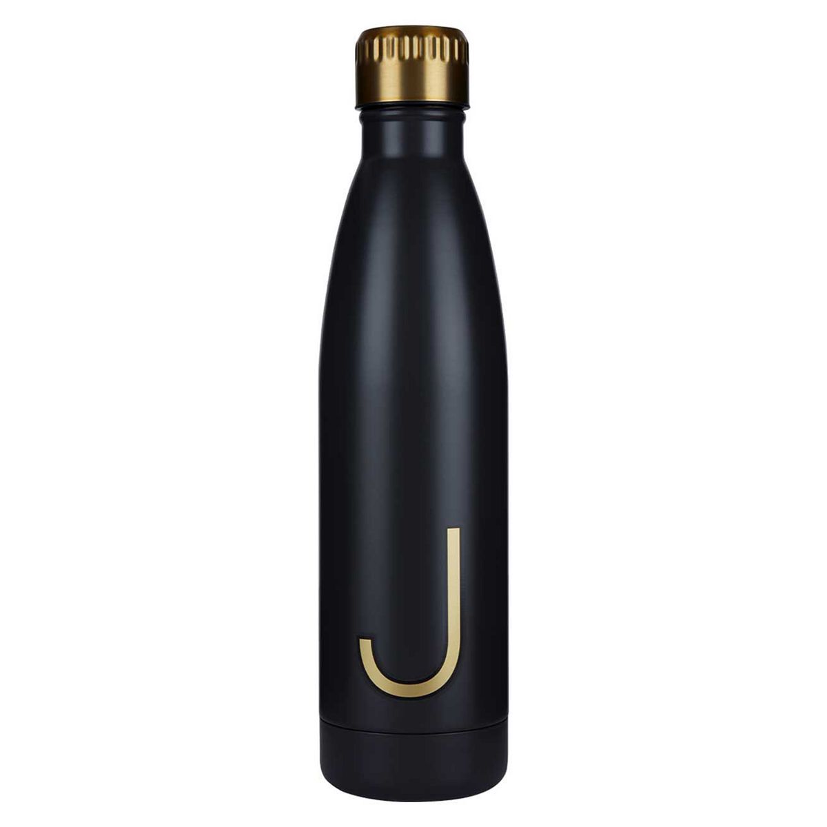 Alphabet Water Bottle Black Letter J - McGrocer