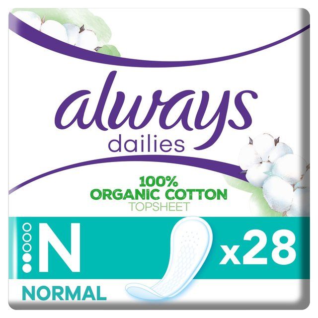 Always Dailies Organic Cotton Protection Normal Panty Liners 28 per pack - McGrocer