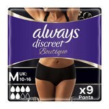 Always Discreet Boutique Incontinence Pants Low-Rise Medium Black x9 - McGrocer