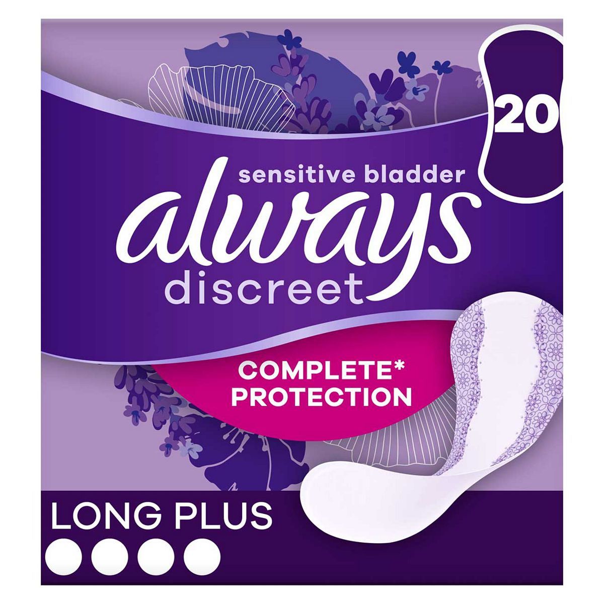 Always Discreet Incontinence Liners Long+ 20, For Sensitive Bladder - McGrocer