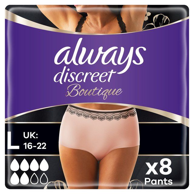 Always Discreet Incontinence Pants Boutique L 8 per pack - McGrocer