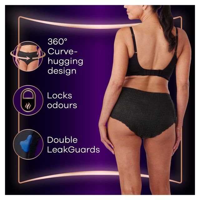 Always Discreet Incontinence Pants Boutique Underwear Black L 8 per pack - McGrocer