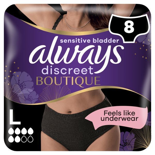 Always Discreet Incontinence Pants Plus L Black x8 - McGrocer