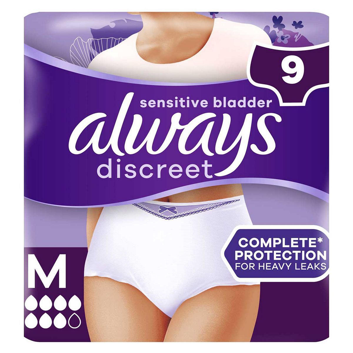 Always Discreet Underwear Incontinence Pants Women Plus M X9 - McGrocer