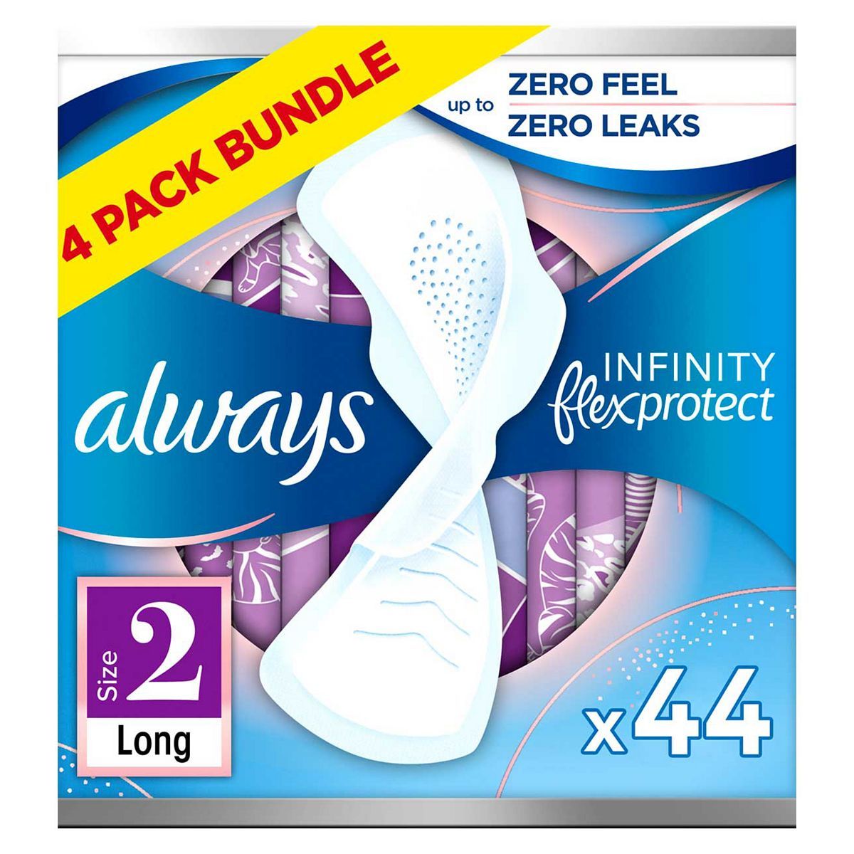 Always Infinity Long (Size 2) Wings Sanitary Towels 11 Pads x4 Bundle - McGrocer