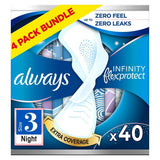 Always Infinity Night (Size 3) Sanitary Towels Wings 10 Pads x4 Bundle - McGrocer