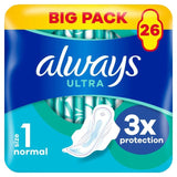 Always Sanitary Towels Ultra Normal (Size 1) Wings   2 x 13 per pack - McGrocer