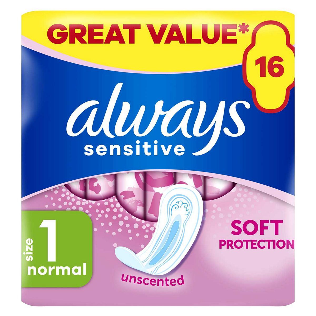 Always Sensitive Normal Ultra (Size 1) Sanitary Towels 16 Pads - McGrocer