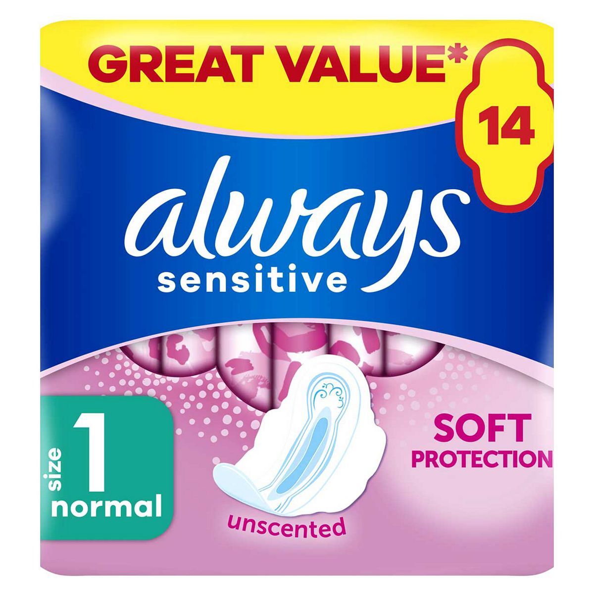 Always Sensitive Normal Ultra (Size 1) Sanitary Towels Wings 14 Pads - McGrocer
