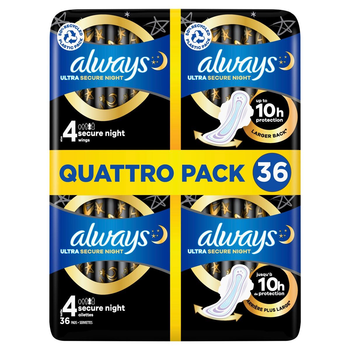 Always Ultra Night Quattro Packs, 36 Pack - McGrocer
