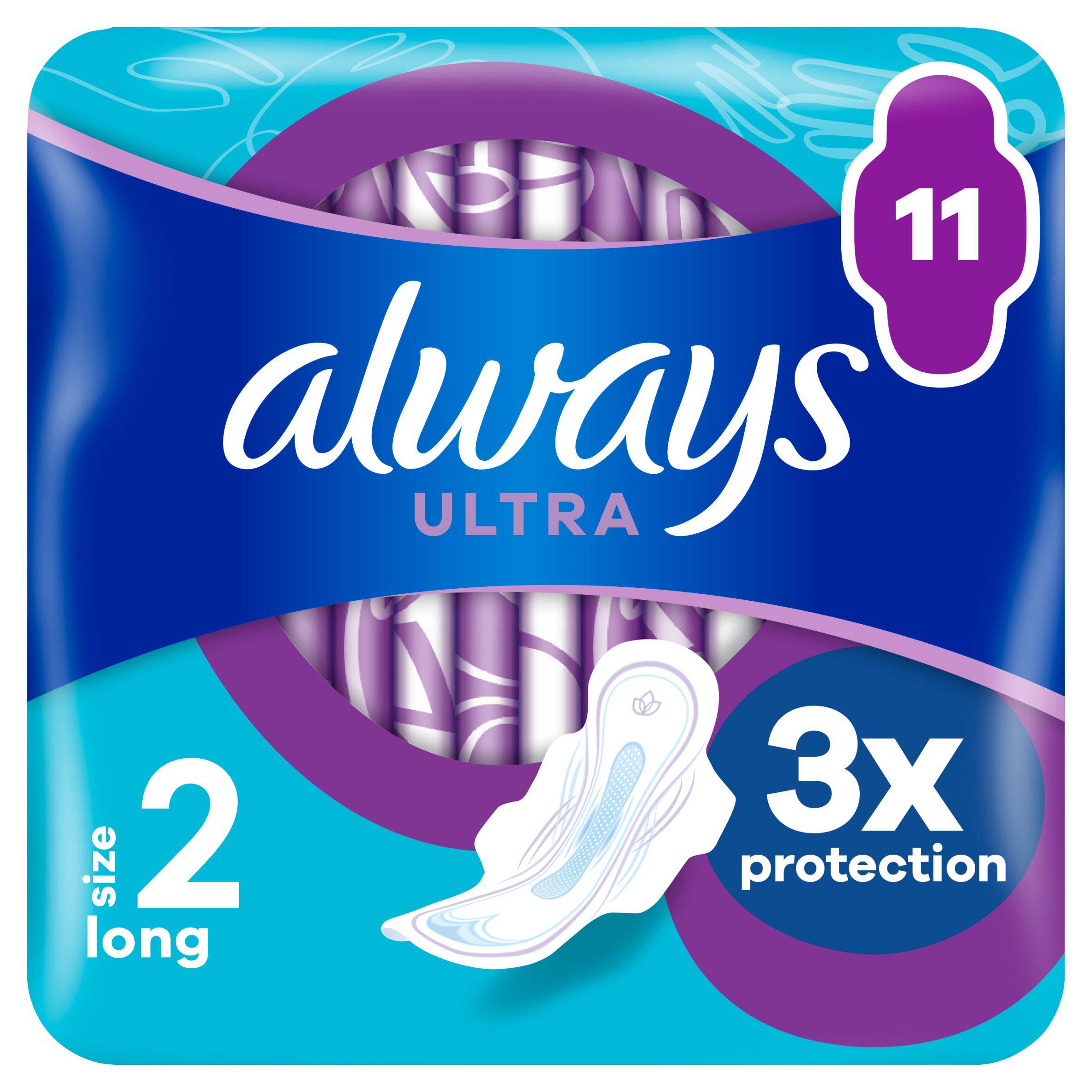 Always Ultra Sanitary Towels Long  Wings Pads Size 2 x11 - McGrocer