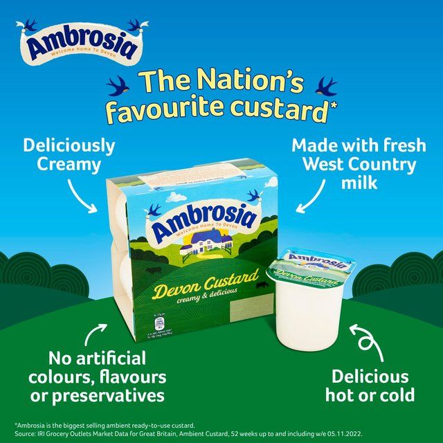 Ambrosia Devon Custard Pots 4 x 125g - McGrocer