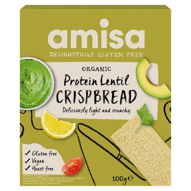 Amisa Organic Gluten Free Protein Lentil Crispbread 100g - McGrocer