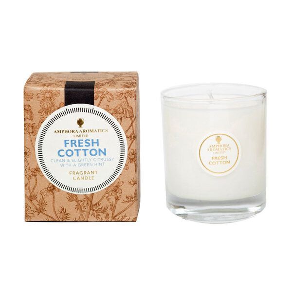 Amphora Aromatics Fresh Cotton 40hr Pot Candle. - McGrocer