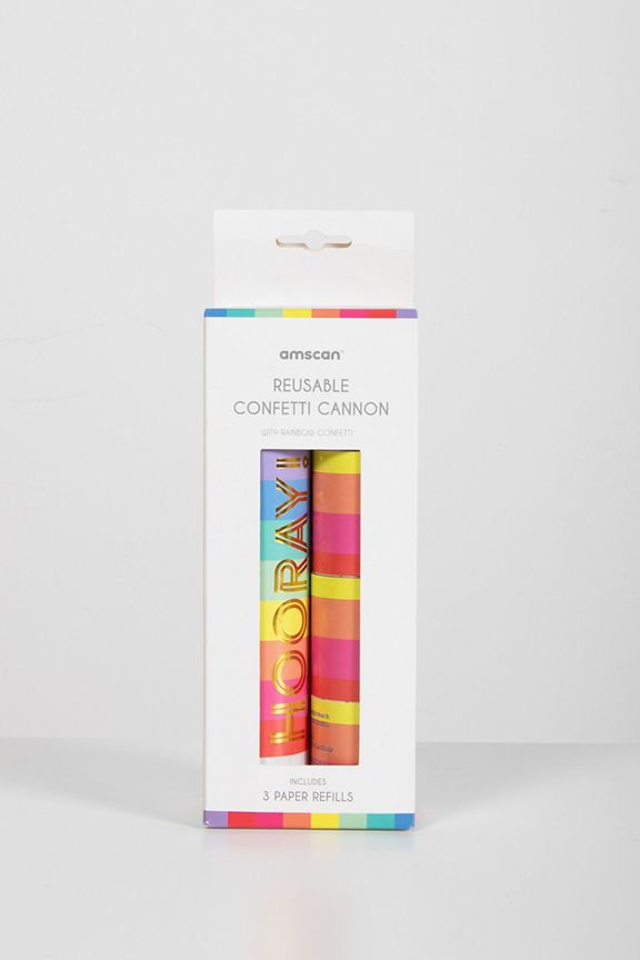 Amscan Reusable Rainbow Confetti Cannon - McGrocer
