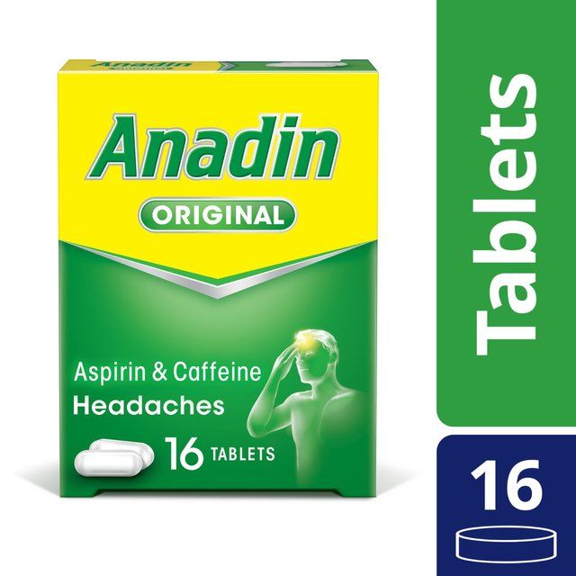 Anadin Original Aspirin Pain Relief Headache Caplets   16 per pack - McGrocer