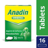 Anadin Original Aspirin Pain Relief Headache Caplets   16 per pack - McGrocer