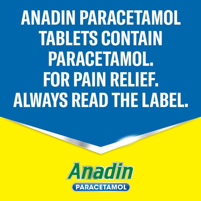 Anadin Paracetamol Pain Relief for Headaches Cold & Flu Tablets 16 16 per pack - McGrocer