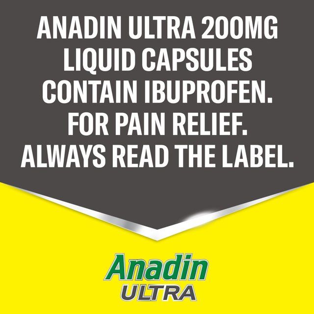 Anadin Ultra Ibuprofen Fast Acting Pain Relief Liquid Capsules 16 per pack - McGrocer