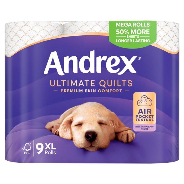Andrex Supreme Quilts Toilet Roll Mega Rolls 9 per pack - McGrocer