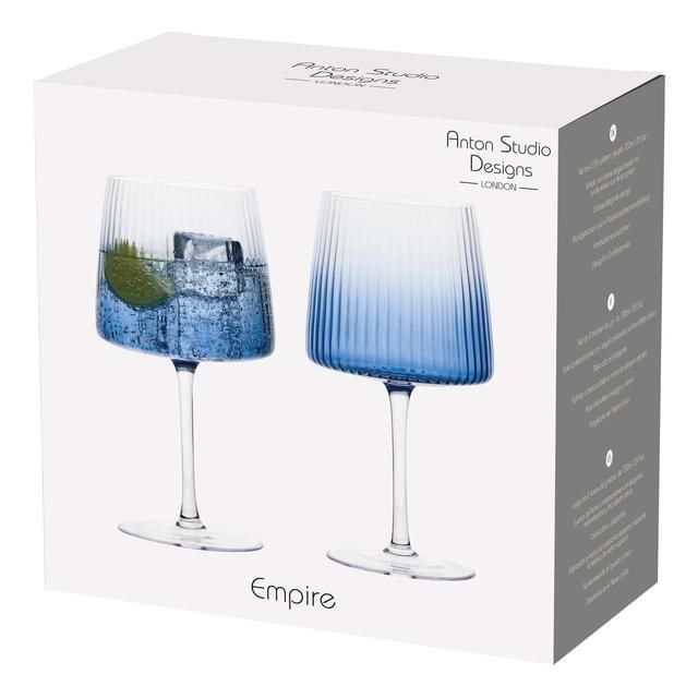 Anton Studio Designs Empire Blue Gin Glasses 2 per pack - McGrocer