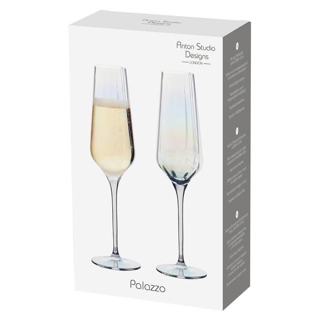 Anton Studio Designs Palazzo Flute Glasses Set of 2 300ml Lustre 2 per pack - McGrocer