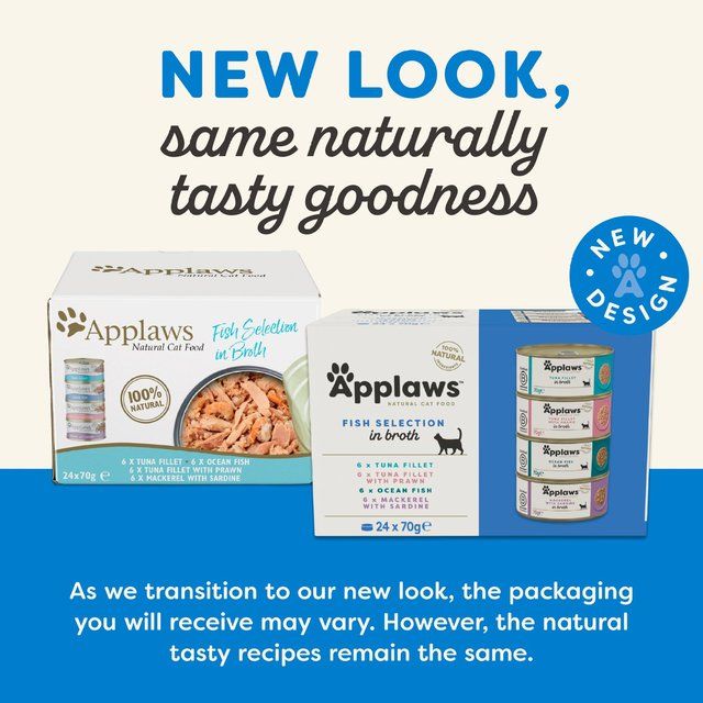 Applaws Cat Tin Fish Selection in Broth Multipack 24 x 70g - McGrocer