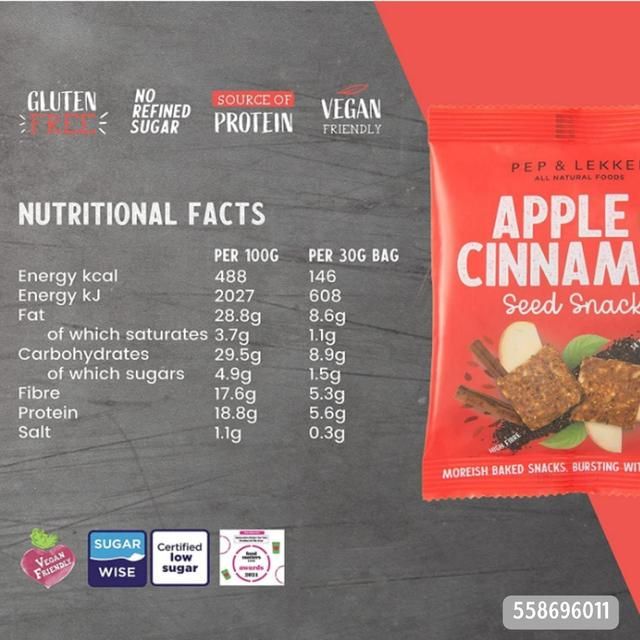 Apple & Cinnamon Baked Seed Prebiotic Snack Bites 30g - McGrocer