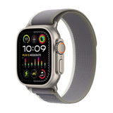 Apple Watch Ultra 2 GPS + Cellular, 49mm Titanium Case with Green/Grey Trail Loop - McGrocer