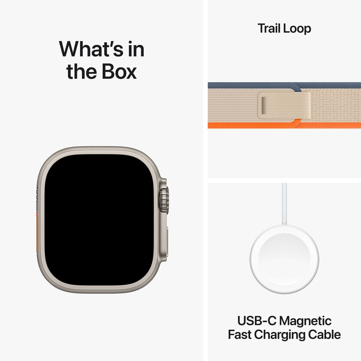 Apple Watch Ultra 2 GPS + Cellular, 49mm Titanium Case with Orange/Beige Trail Loop - McGrocer