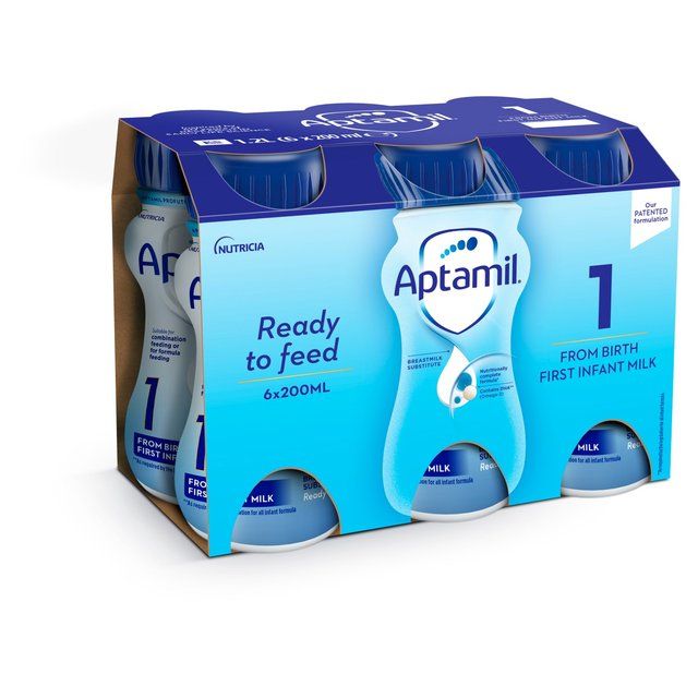 Aptamil 1 First Infant Baby Milk Formula Liquid Ready to Feed from Birth 6 x 200ml - McGrocer