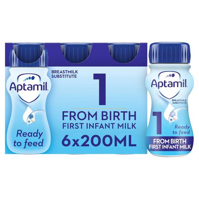 Aptamil 1 First Infant Baby Milk Formula Liquid Ready to Feed from Birth 6 x 200ml - McGrocer