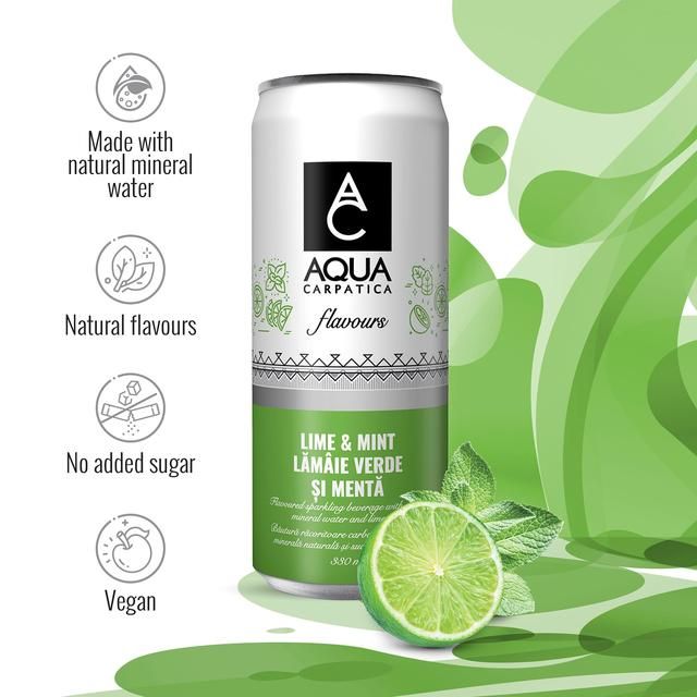 AQUA Carpatica Sparkling Flavours Lime & Mint 4 x 330ml - McGrocer