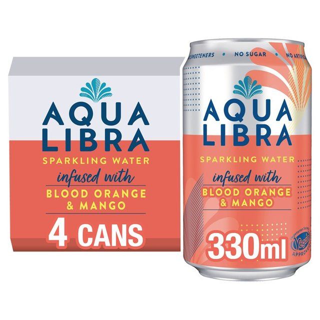 Aqua Libra Blood Orange & Mango Infused Sparkling Water 4 x 330ml - McGrocer