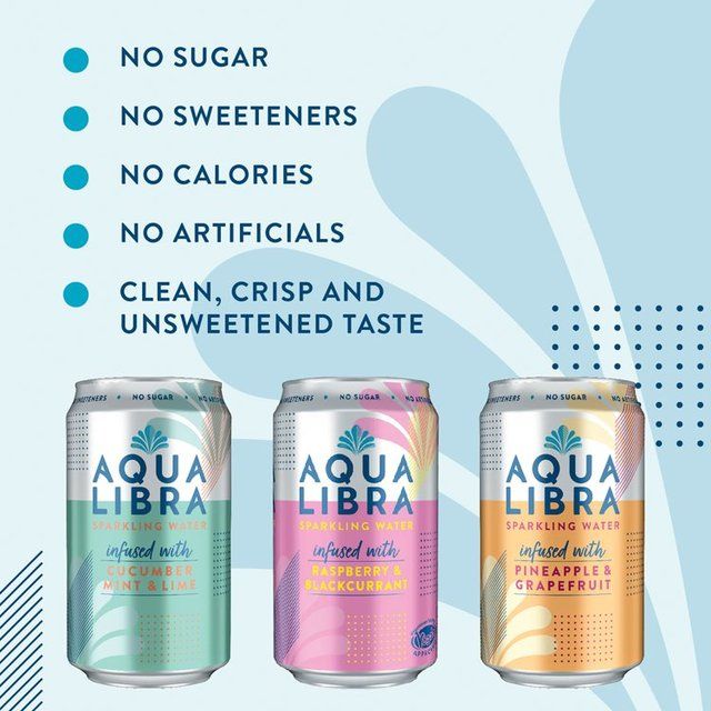 Aqua Libra Raspberry & Blackcurrant Infused Sparkling Water 4 x 330ml - McGrocer