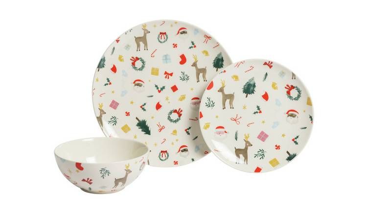 Argos Home 12 Piece Stoneware Dinner Set - White - McGrocer