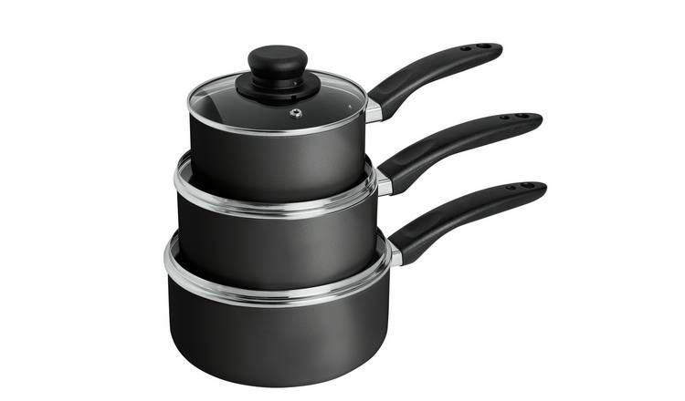 Argos Home 3 Piece Aluminium Pan Set - Grey - McGrocer